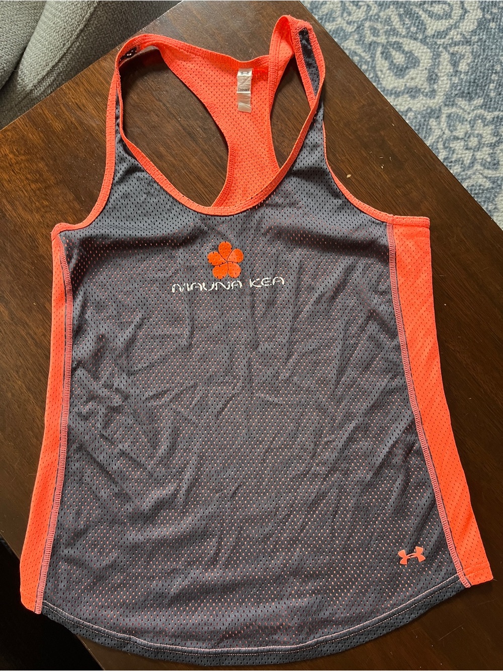 Mauna Kea Under Armour Women's Gray and Coral Racerback Mesh Tank